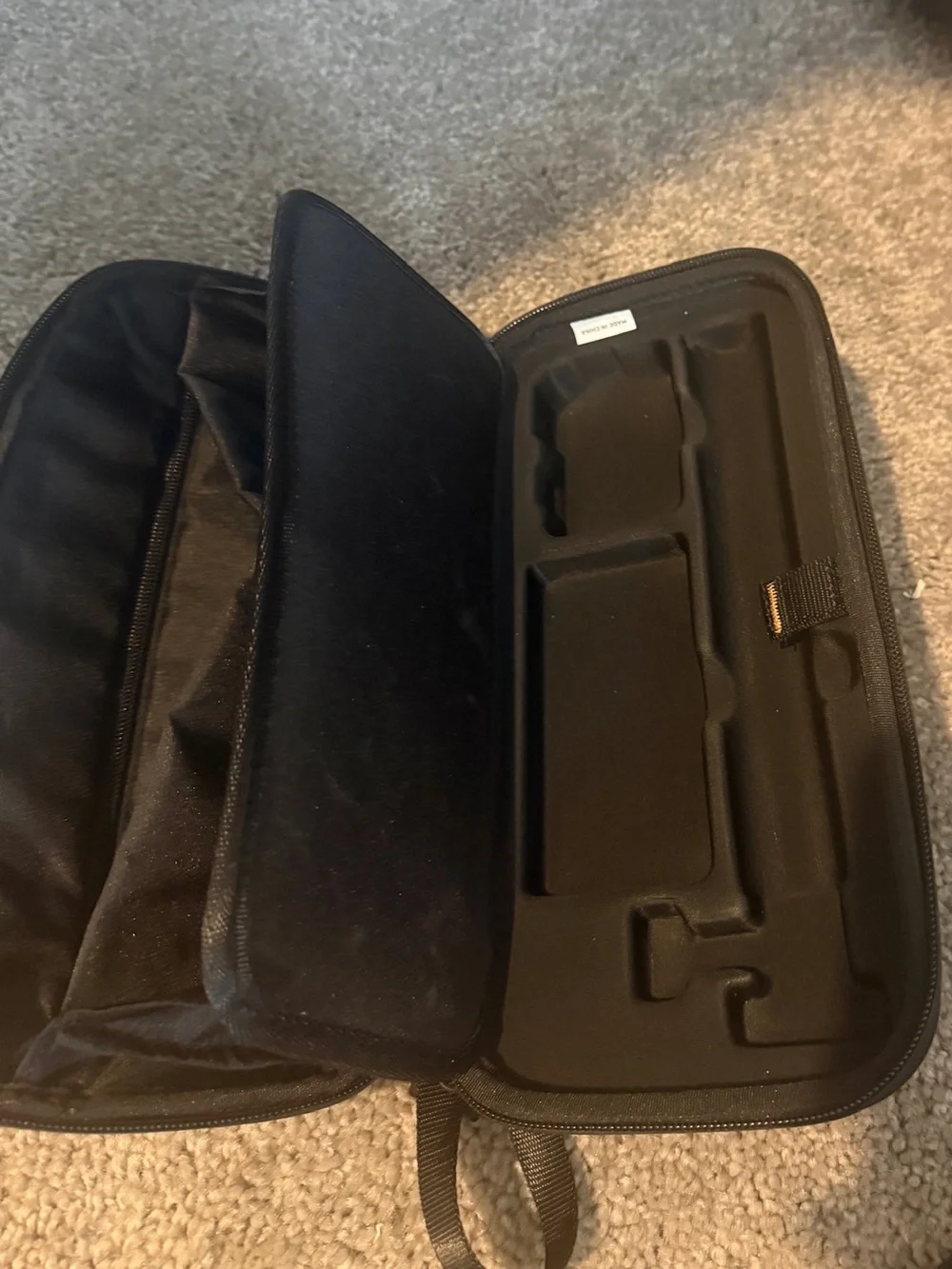 DJI Action 6 Black Hard Shell Zippered Carry Case with Wrist Strap